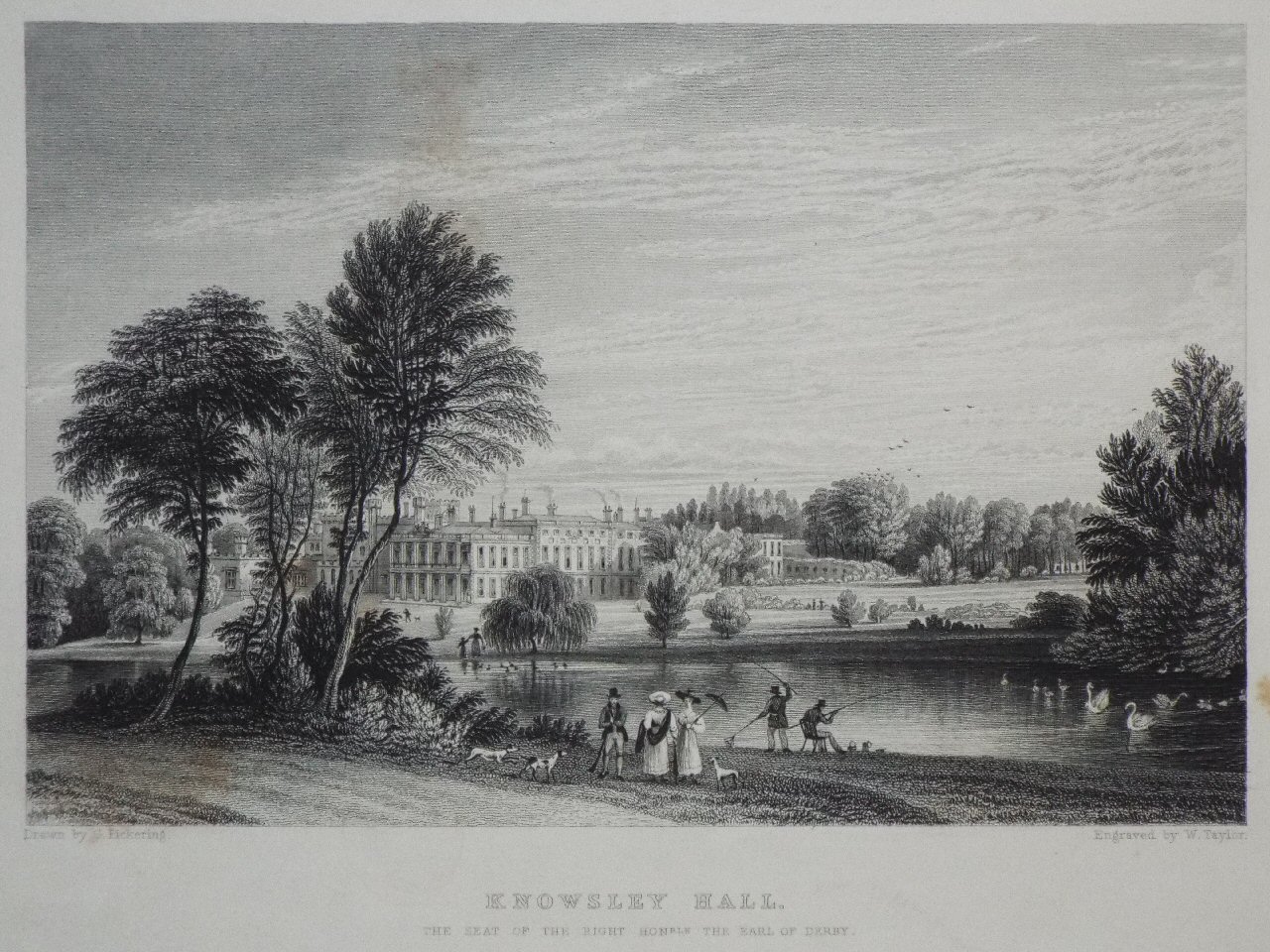 Print - Knowsley Hall, the Seat of the Right Honble. The Earl of Derby. - Taylor
